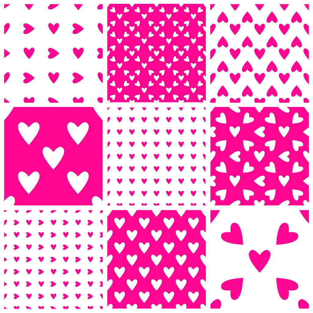 Patrones de corazones sin costura
 - Vector, Imagen