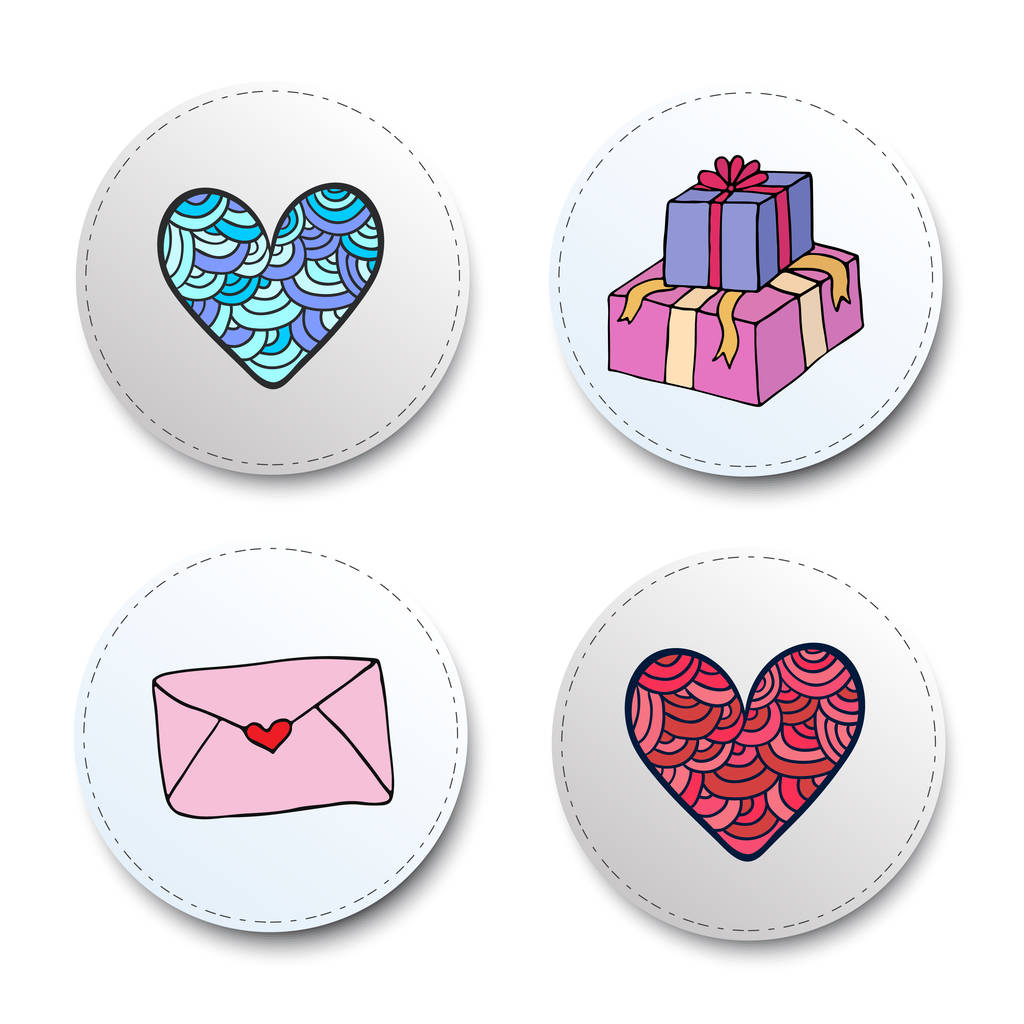 Valentine day icons set - Vector, Image