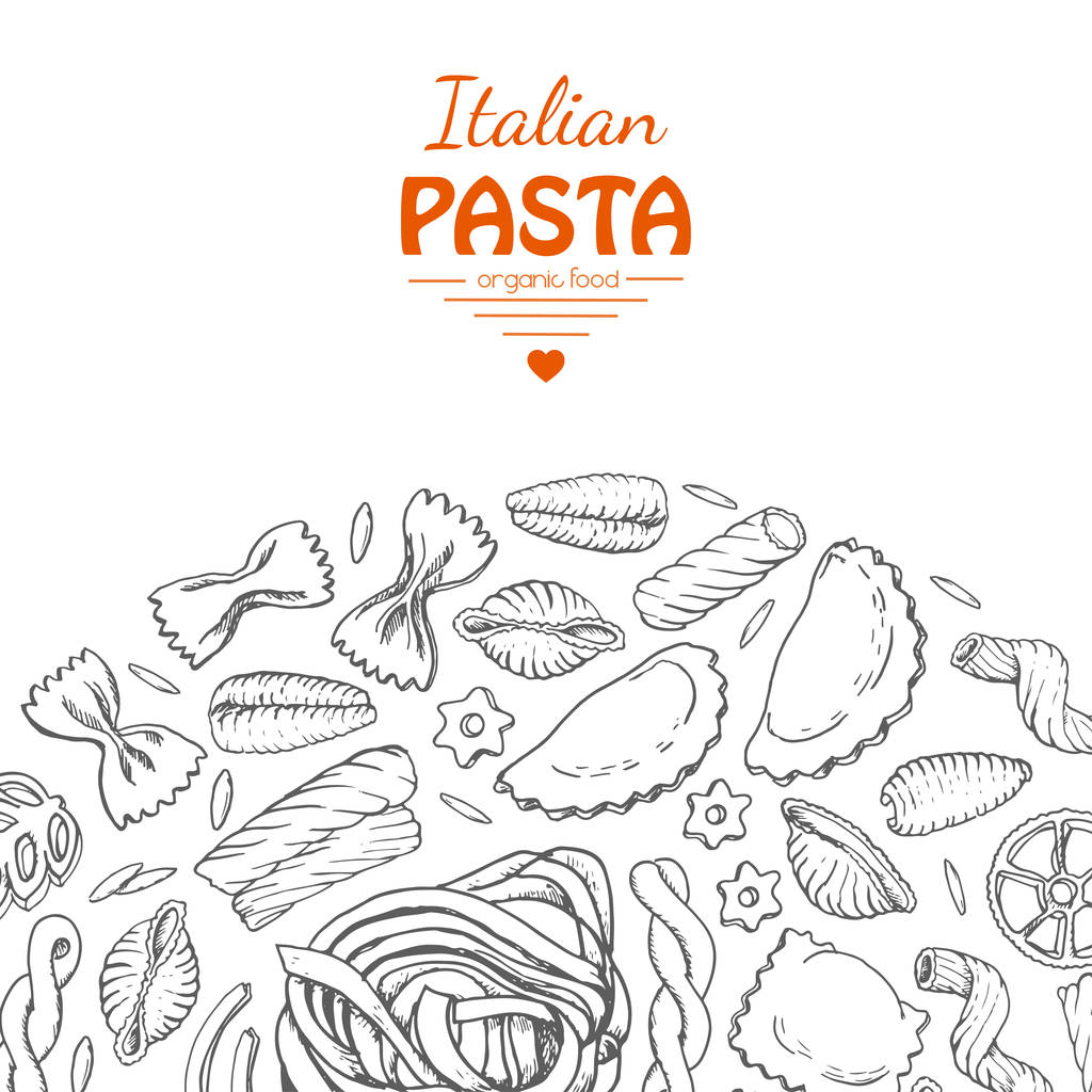 イタリアのパスタとのベクトルの背景 - ベクター画像