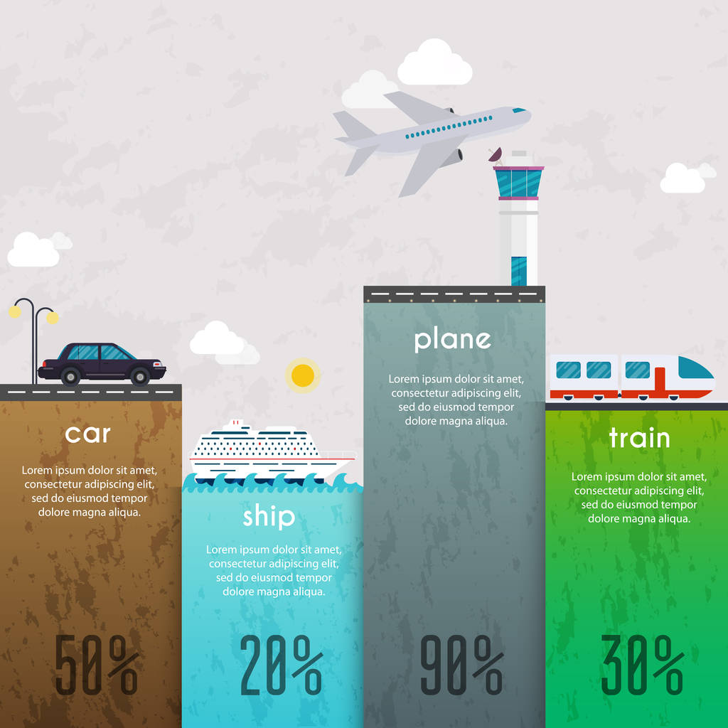  transportation Business infographic - Vector, Image