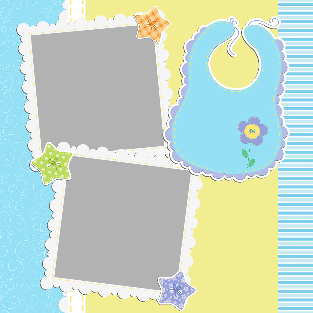 Cute template for baby's card - Vector, Image