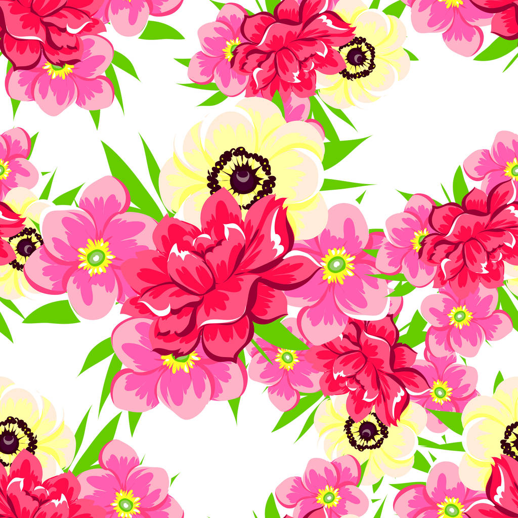 Hermosas flores ornamento
 - Vector, imagen