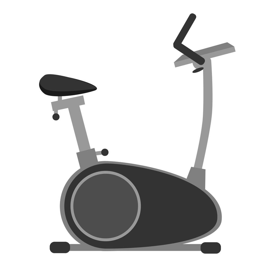 Gray exercise bicycle - Vector, Image