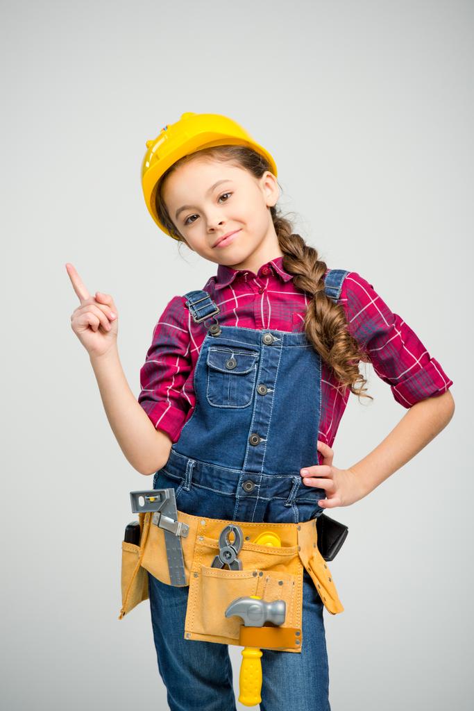 Petite fille dans la ceinture d'outils
 - Photo, image