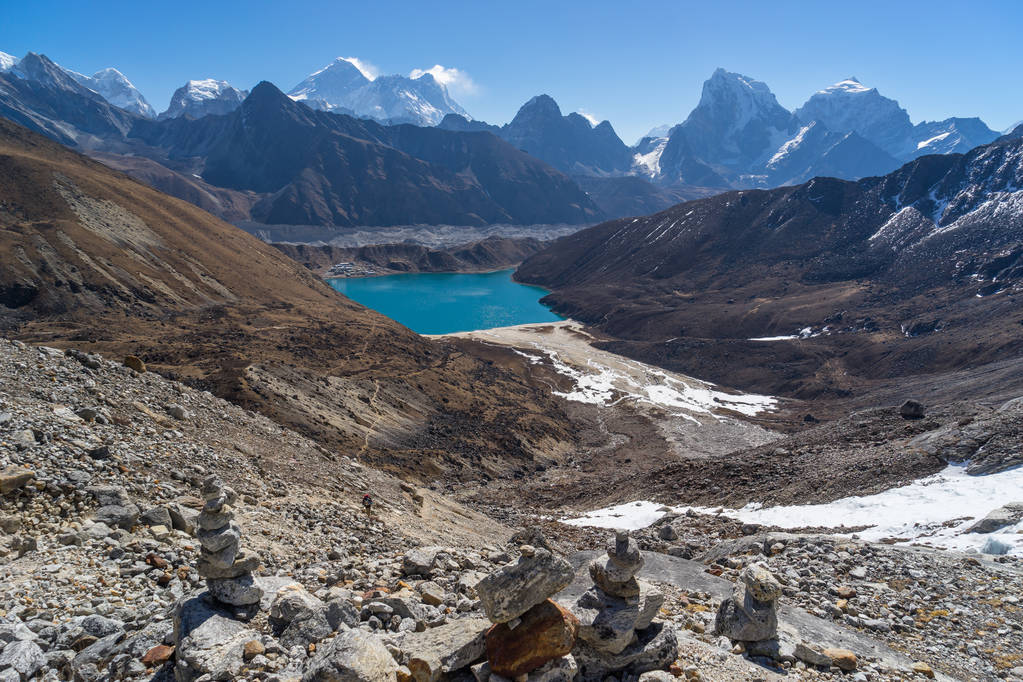Βουνό landscpe από Renjo la και Gokyo στη λίμνη, περιοχή Everest,  - Φωτογραφία, εικόνα