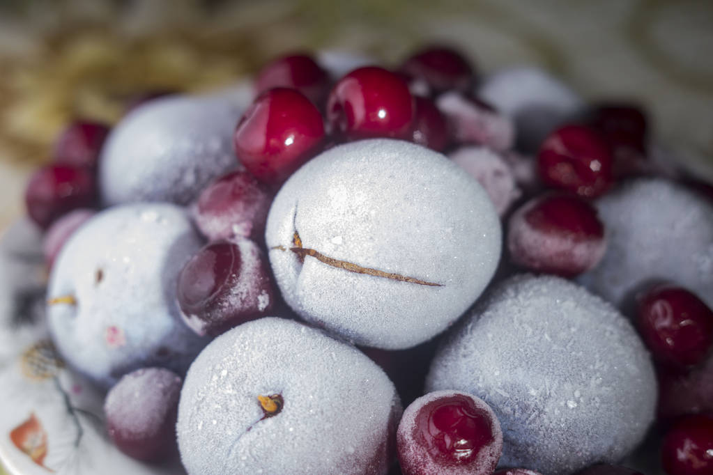 Bevroren vruchten mooie macro foto - Foto, afbeelding