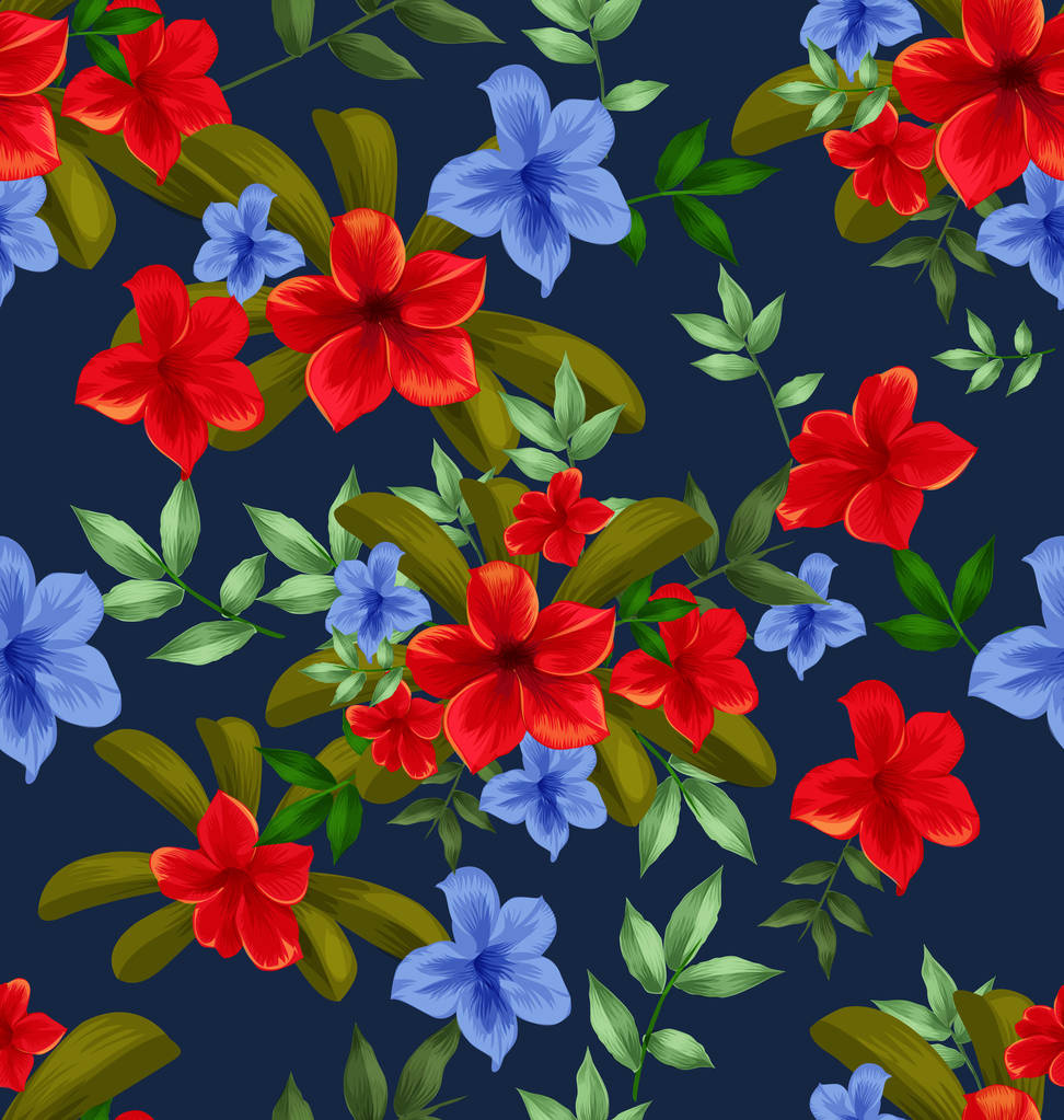 花のシームレスなパターン - ベクター画像