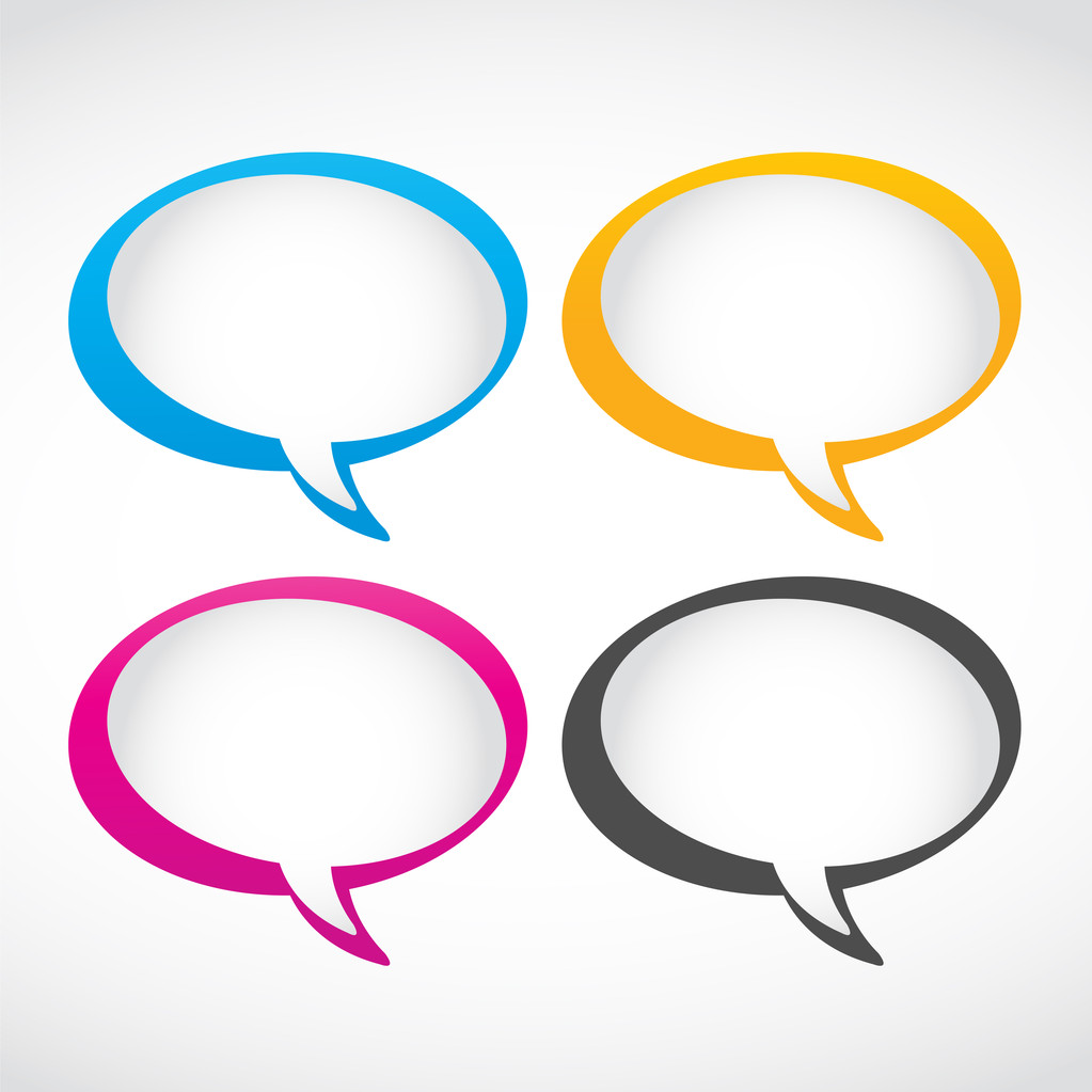 Thought and speech bubbles set - Vector, Image