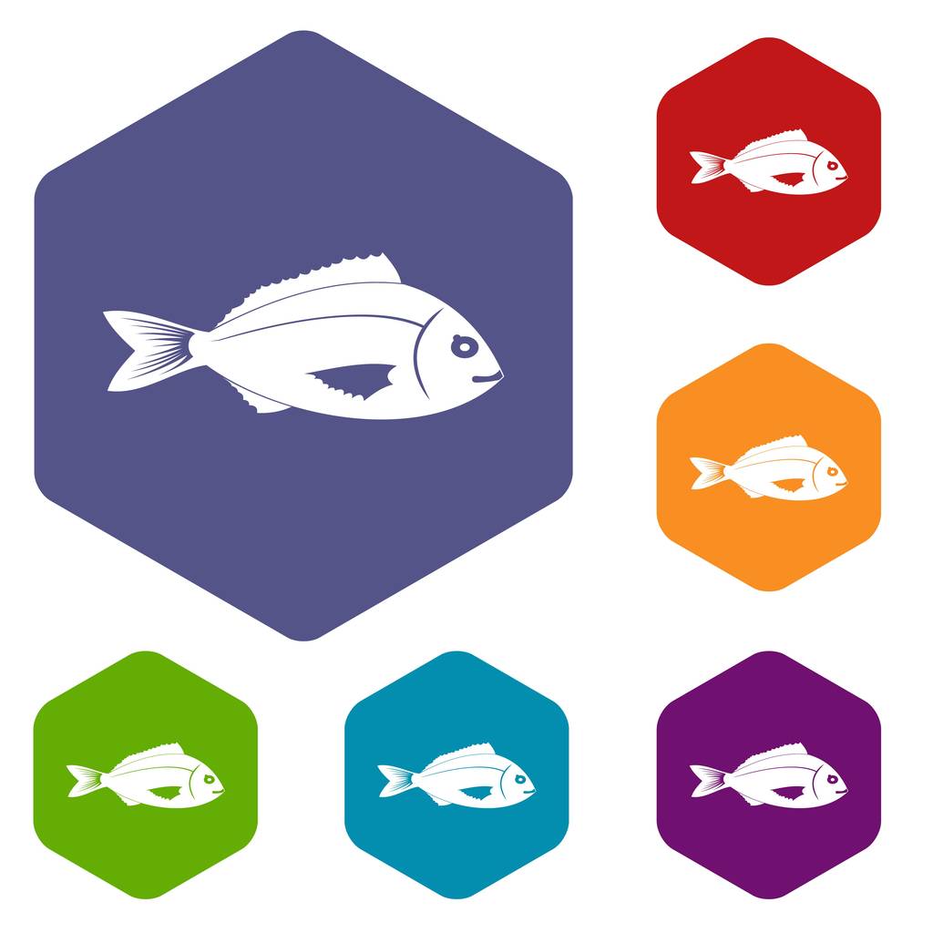 Conjunto de ícones de peixe
 - Vetor, Imagem