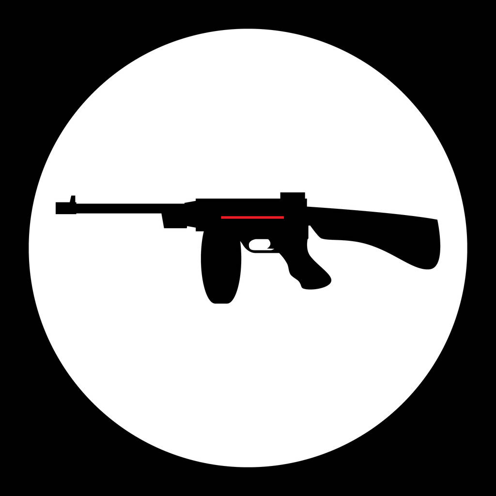 czerwony i czarny prosty pistolet maszynowy ikona eps10 - Wektor, obraz