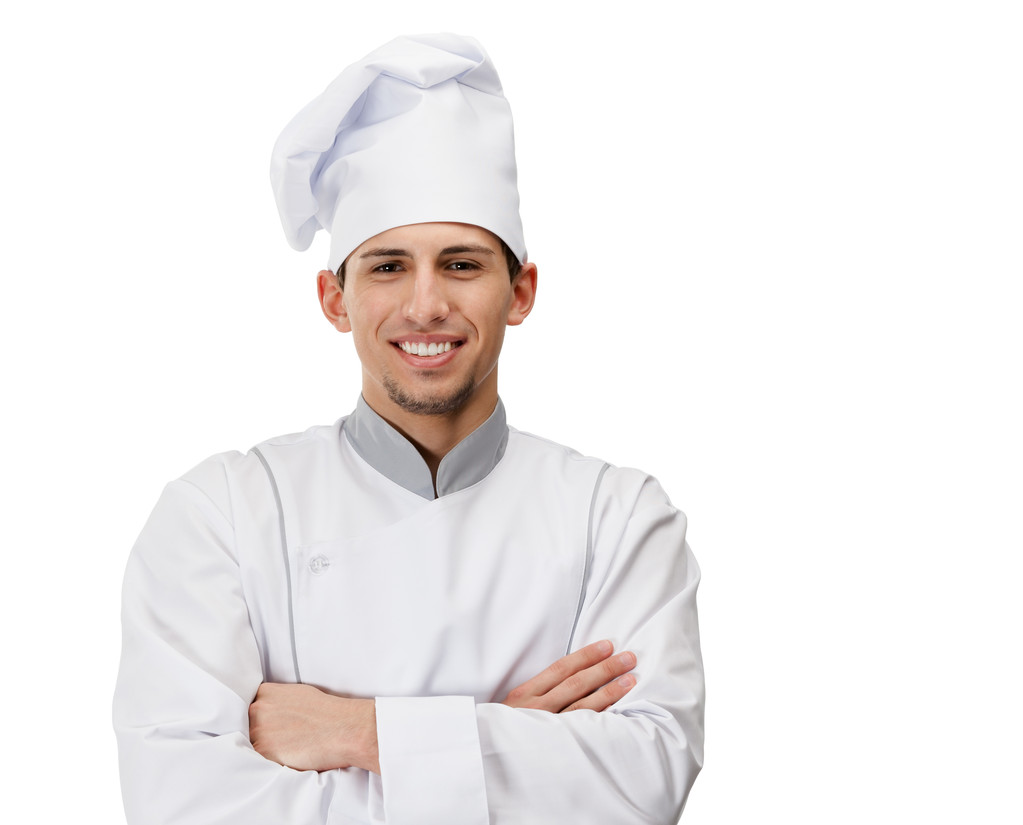 Портрет кухаря з схрещеними руками, ізольовані на білому
 - Фото, зображення