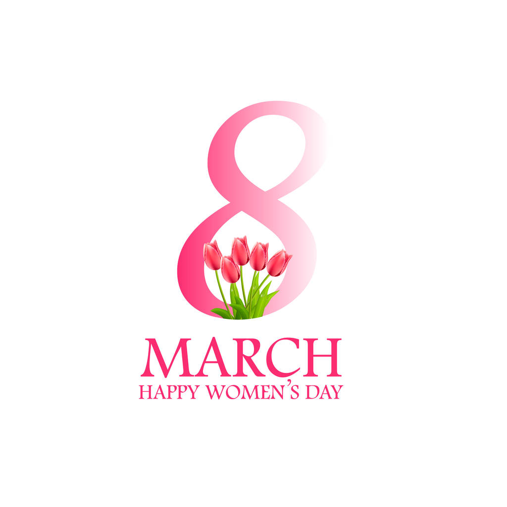 8 marca Szablon karty okolicznościowej Dnia Kobiet - Wektor, obraz
