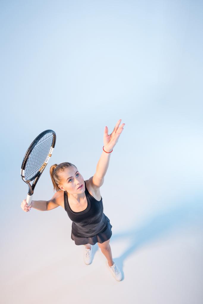 nainen tennismaila - Valokuva, kuva