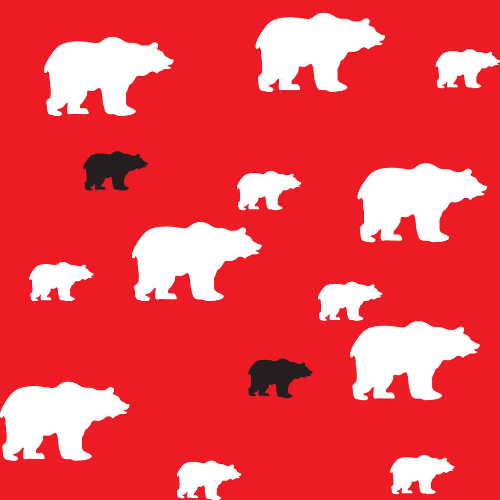modello senza cuciture con orsi su sfondo rosso
 - Vettoriali, immagini
