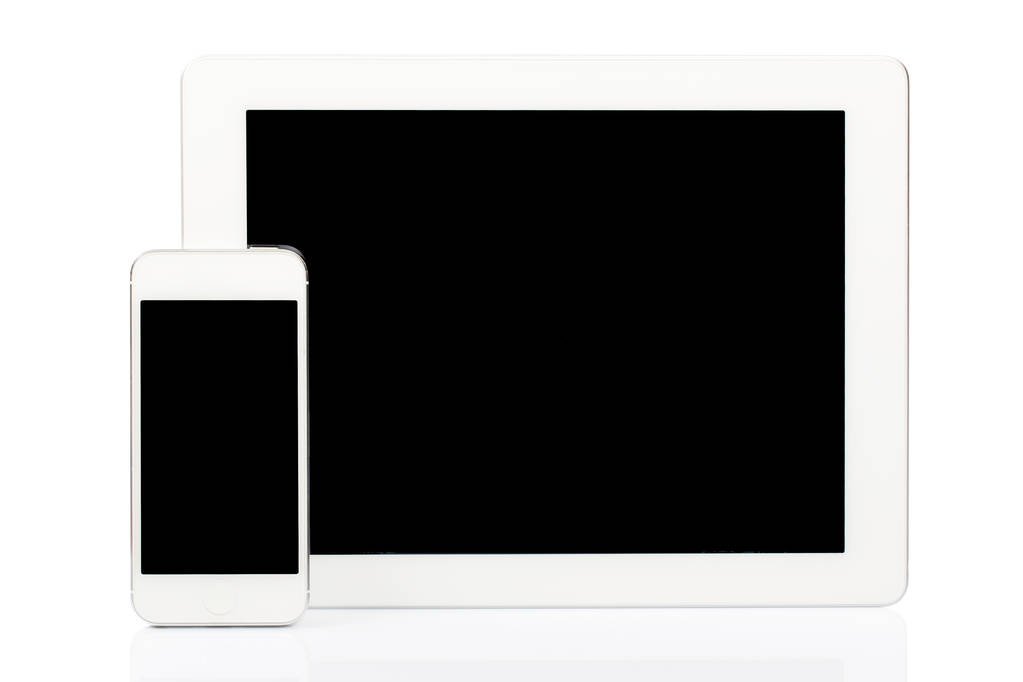 Witte tablet pc en smartphone - Foto, afbeelding