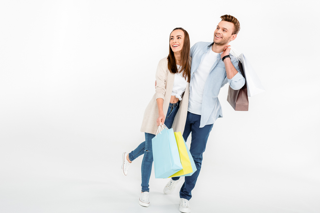 Paar mit Einkaufstaschen - Foto, Bild