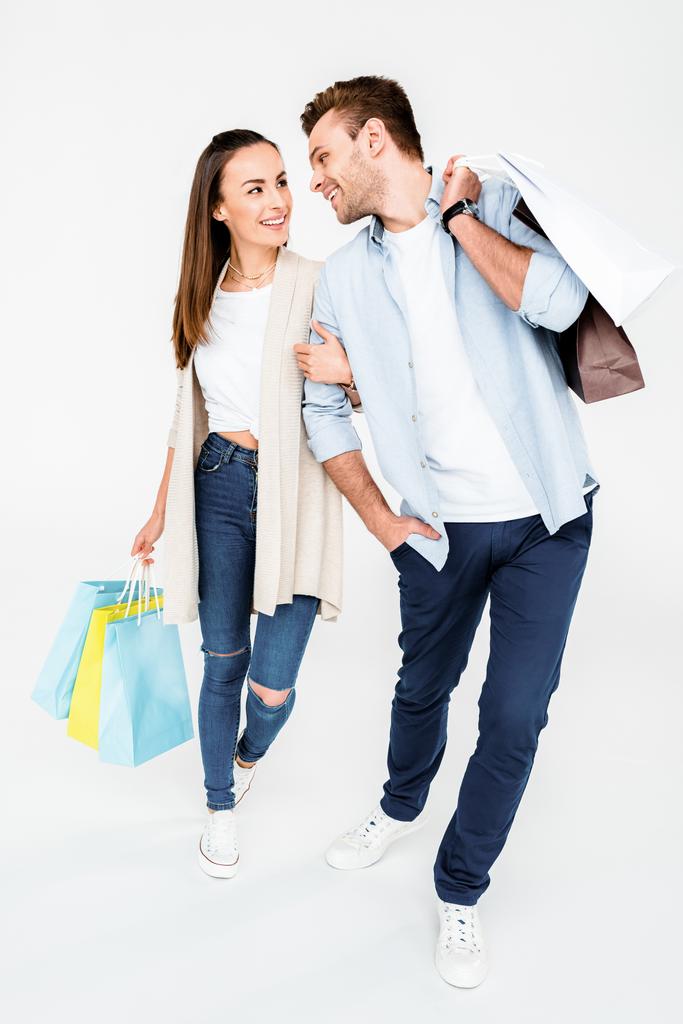 Paar mit Einkaufstaschen - Foto, Bild
