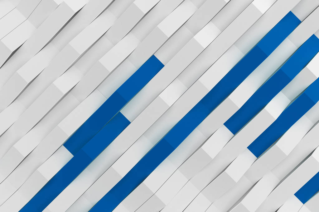 τρισδιάστατη απεικόνιση του άσπρο ματ πλαστικό κύματα με χρωματιστά στοιχεία - Φωτογραφία, εικόνα