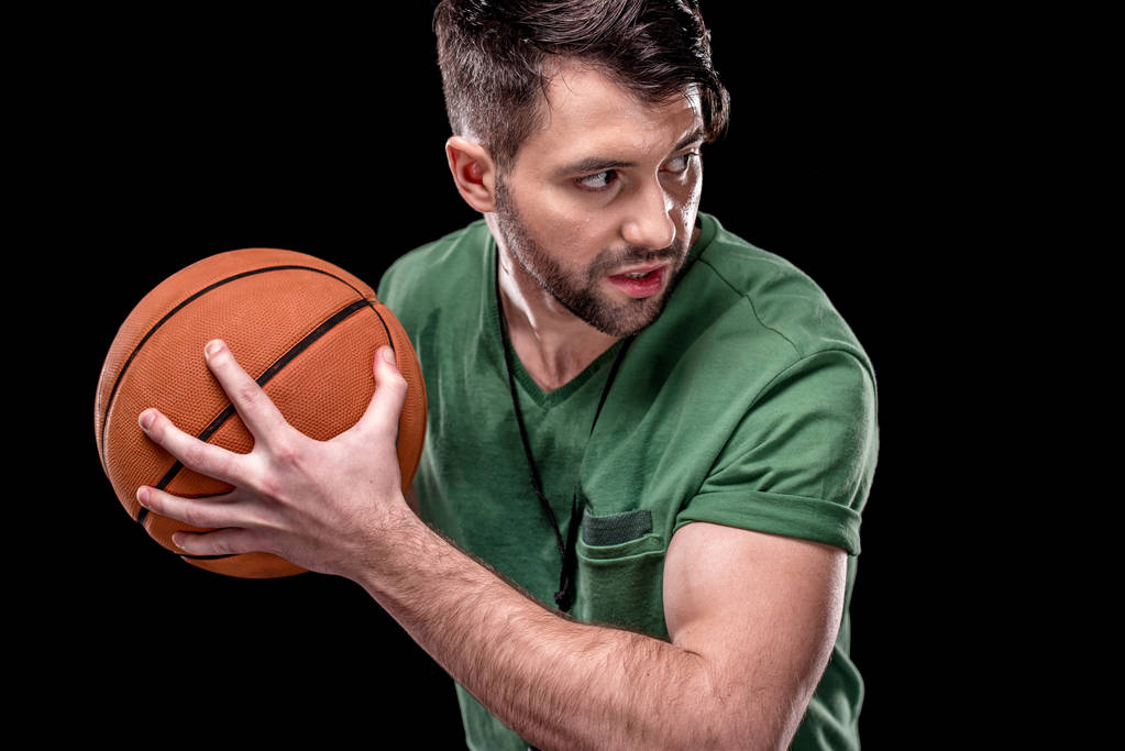 muž s basketbalový míč - Fotografie, Obrázek
