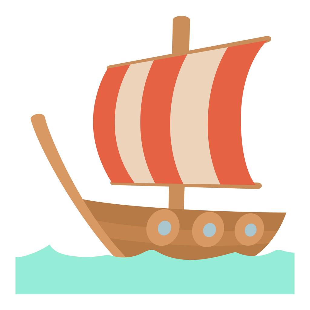 Icono del barco de vela, estilo de dibujos animados
 - Vector, imagen