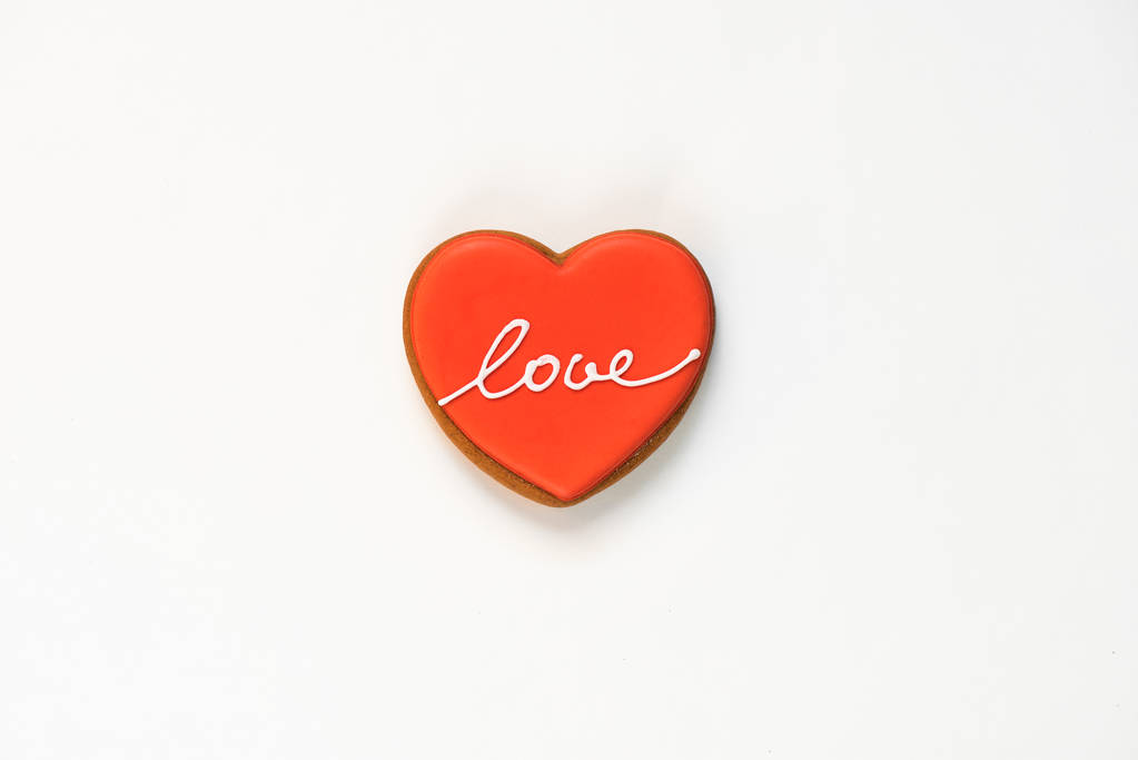Perník, tvar srdce na Valentýna na izolované backgro - Fotografie, Obrázek