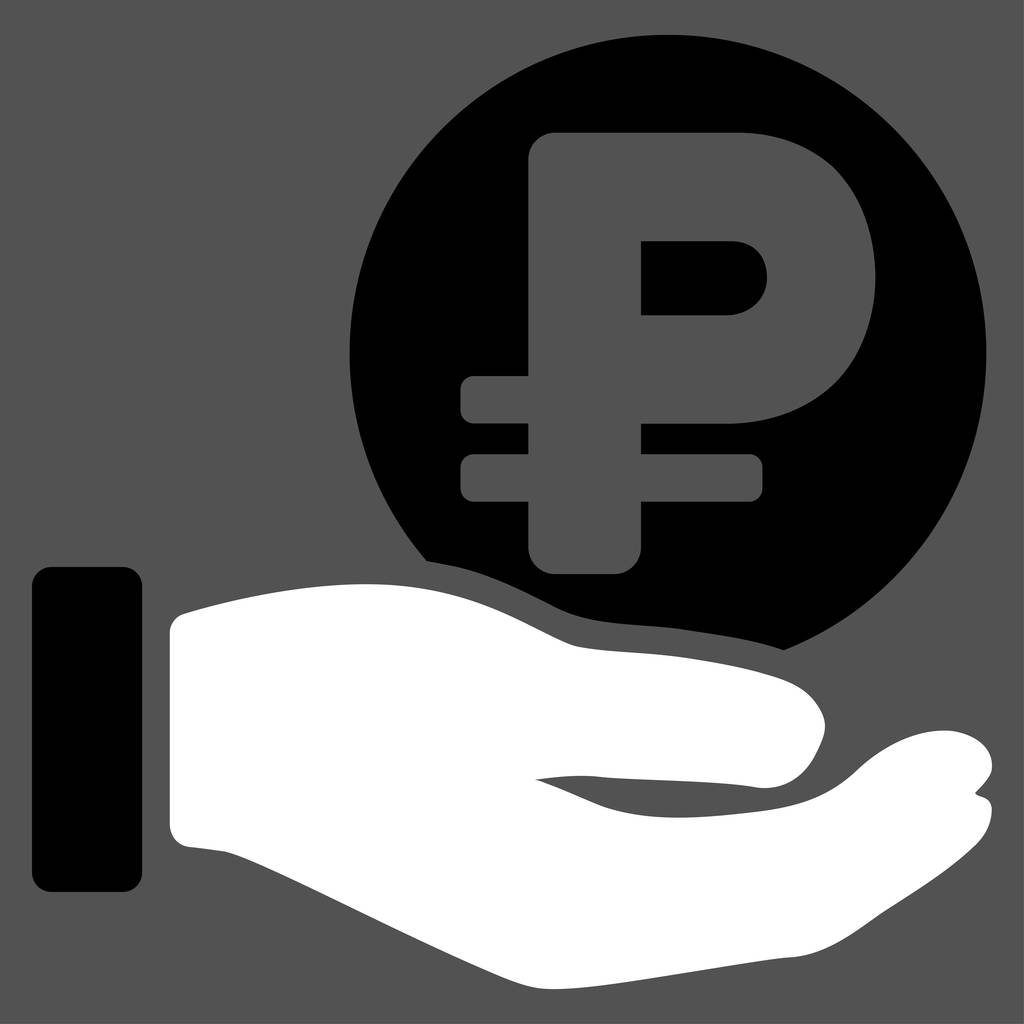 Rubelmünze Zahlung Hand flache Vektor-Symbol - Vektor, Bild