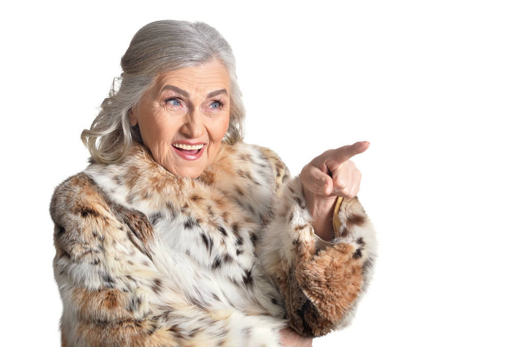 старша жінка в шубці
 - Фото, зображення