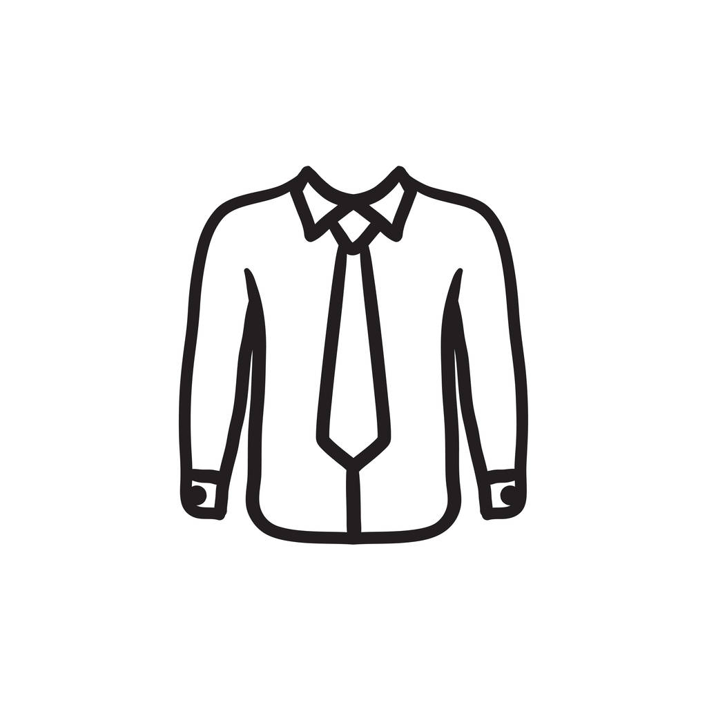 Hemd mit Krawatte Skizze Symbol. - Vektor, Bild