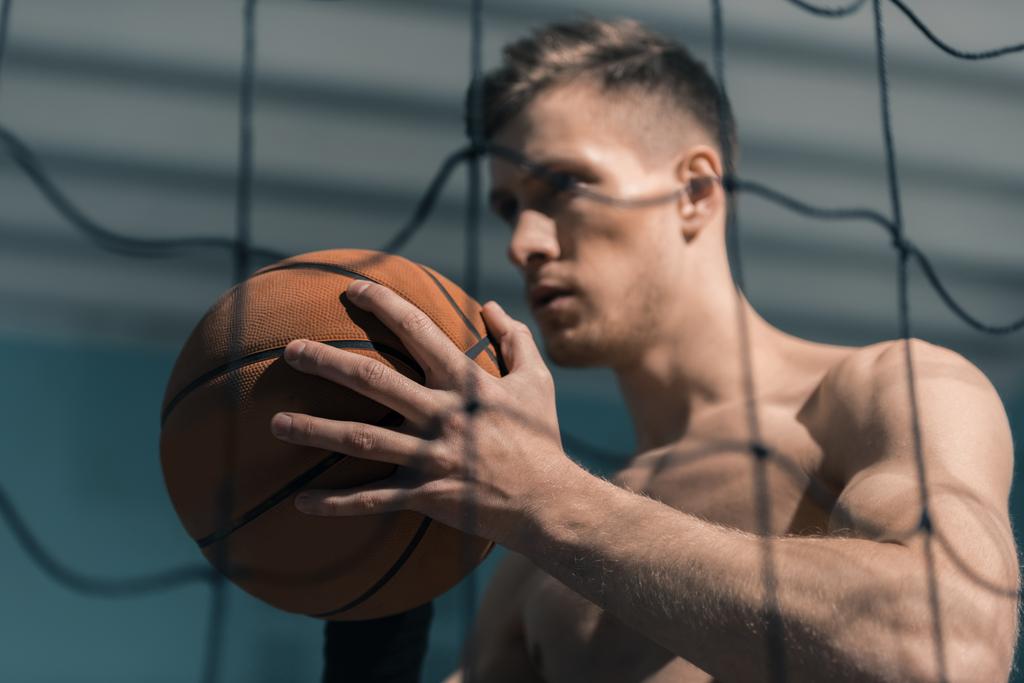 sporty man with basketball ball - Photo, Image