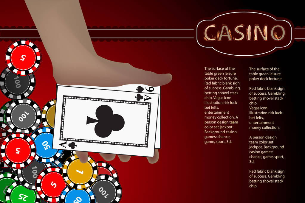 Casinospiel. Raum für Text. Gewinnchips - Vektor, Bild