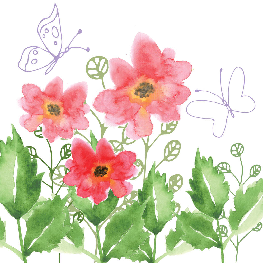 Patrón floral de flor silvestre pintada a mano
 - Foto, imagen