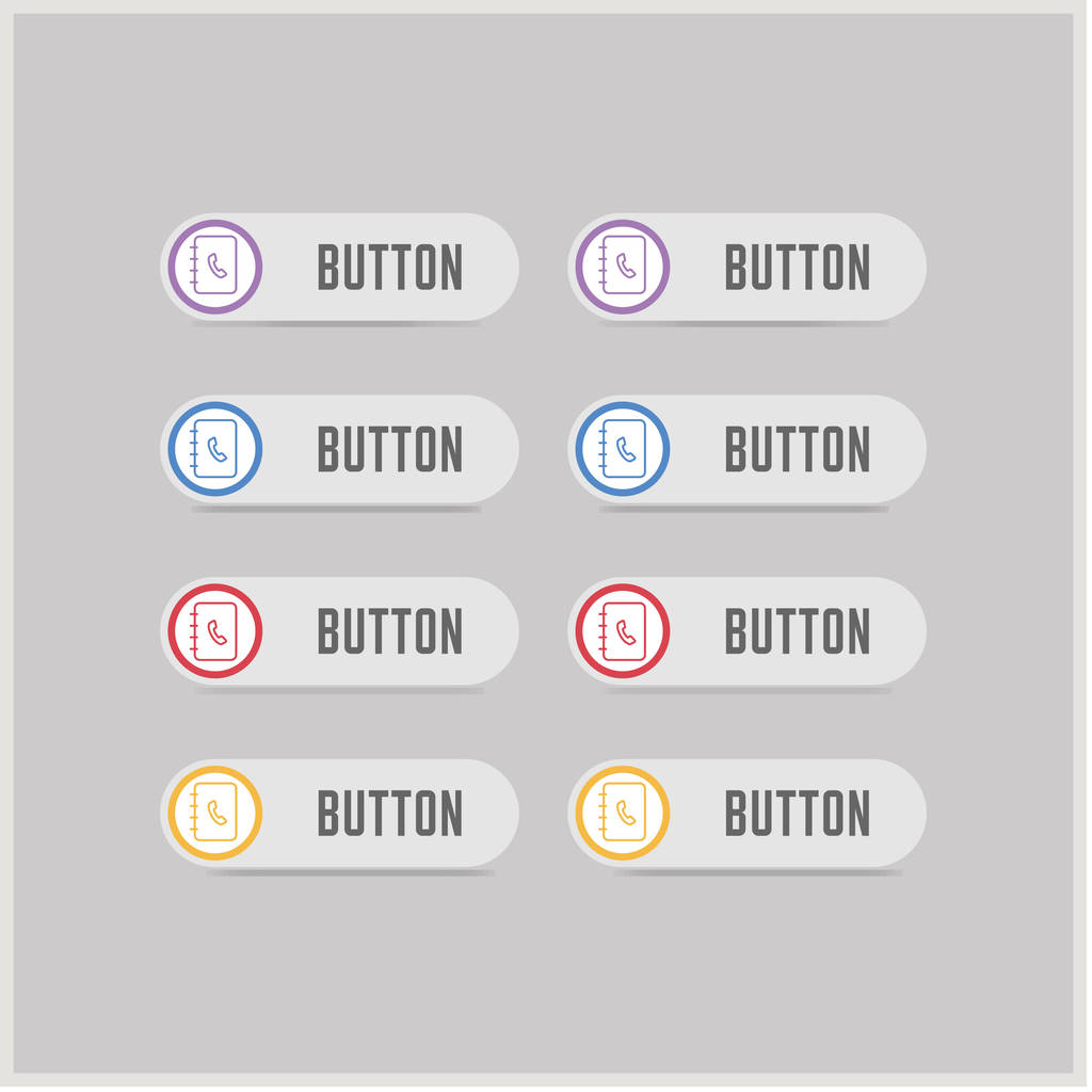 Contact book icon buttons - Vector, Image
