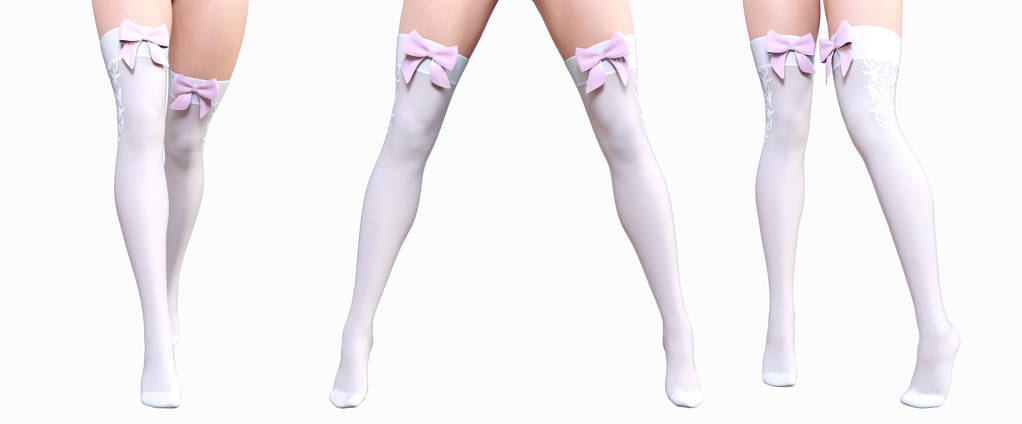 ナイロン ストッキングのスリムな女性のセクシーな脚を設定します。. - 写真・画像