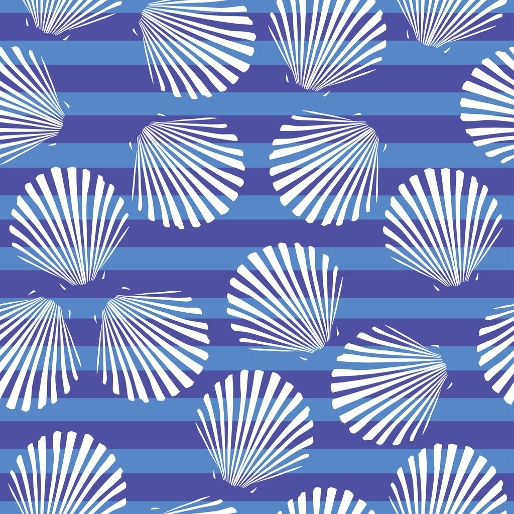 貝殻のシームレスなパターン - ベクター画像