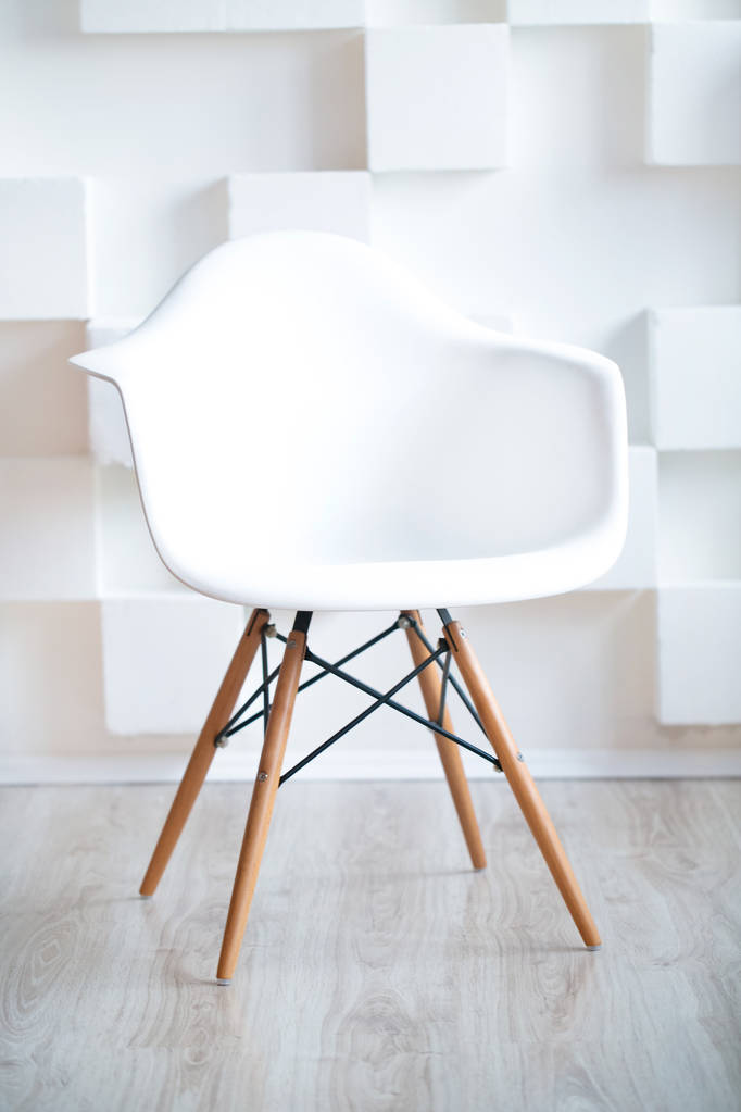 Fehér fa szék - Fotó, kép