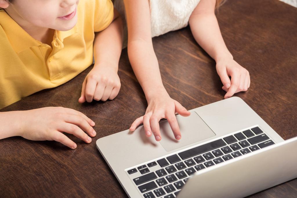 dzieci za pomocą laptopa - Zdjęcie, obraz