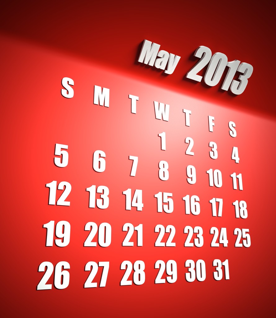 kalender 2013 kan rode achtergrond - Foto, afbeelding