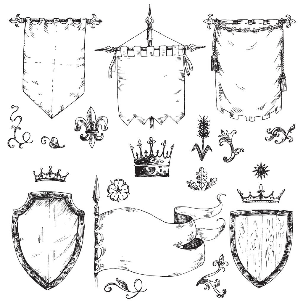kolekce heraldický šablon - Vektor, obrázek
