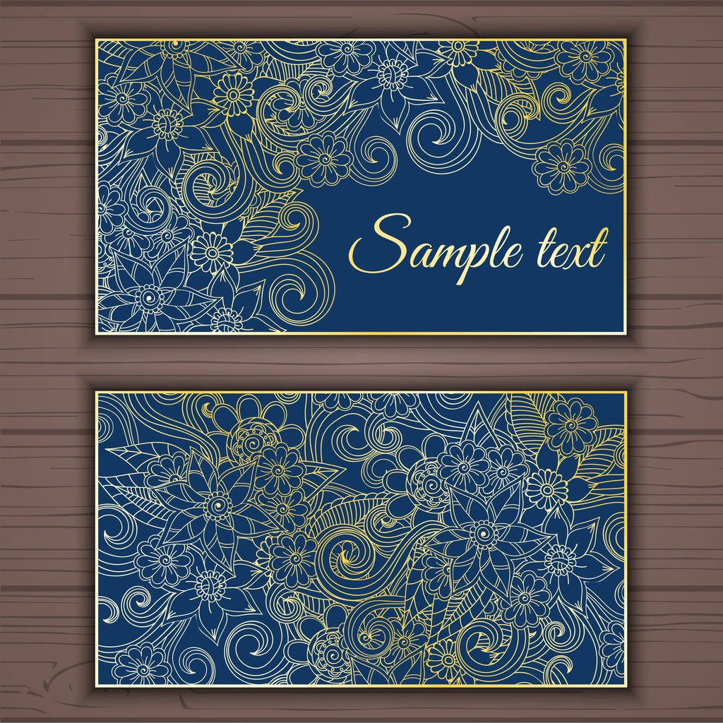 Colorido elemento de tarjeta de visita ornamental floral
 - Vector, imagen