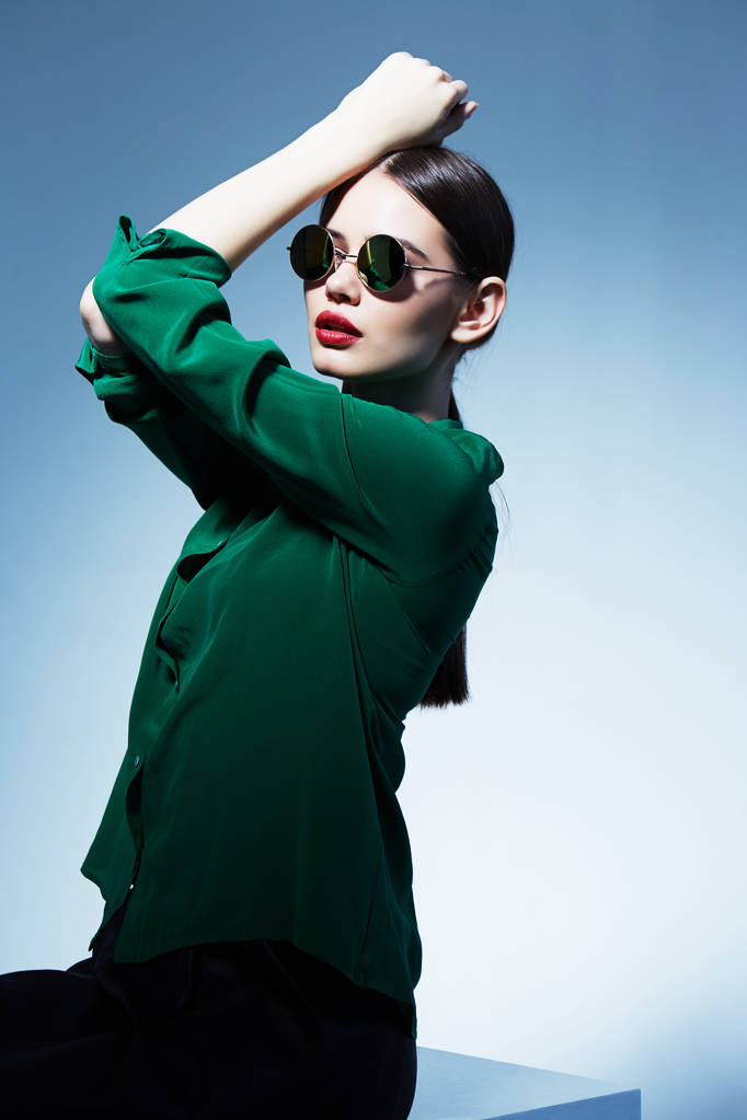 woman in green suit - Photo, Image
