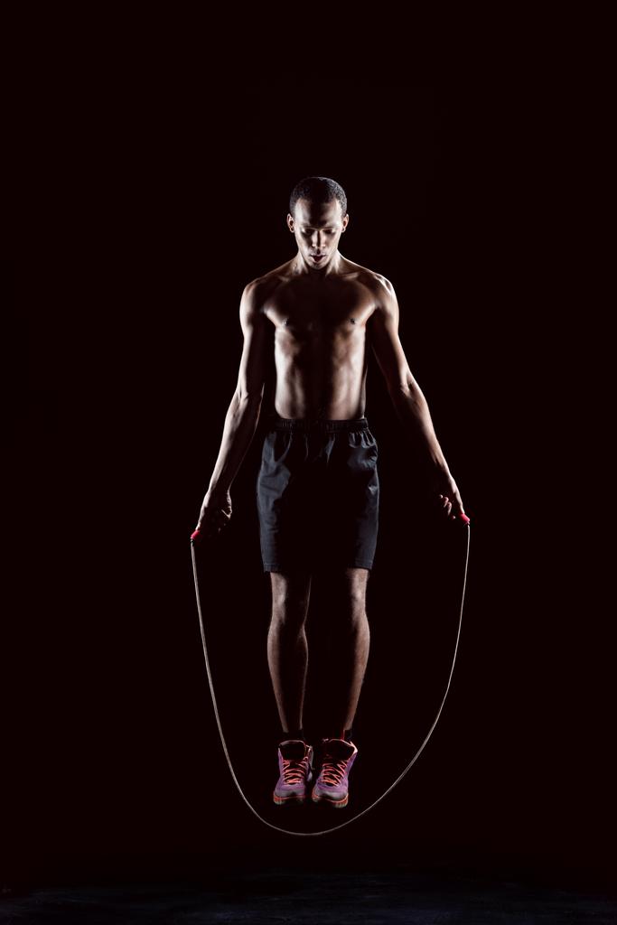 sporty man with skipping rope - Photo, Image