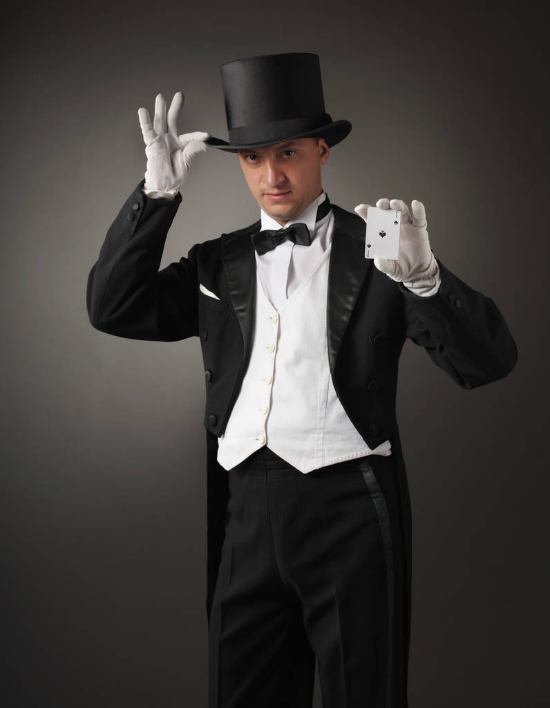 magician in hat show card - Photo, Image