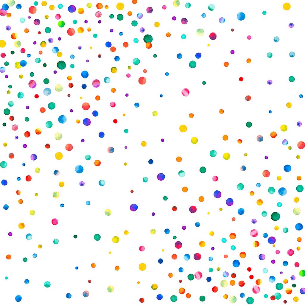 Gęste akwarela konfetti na białym tle tęcza kolorowych akwarela konfetti porozrzucane - Zdjęcie, obraz