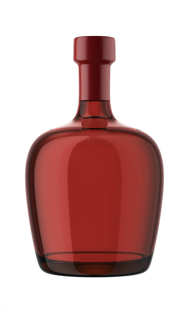 Cognac-fles met rode top  - Foto, afbeelding