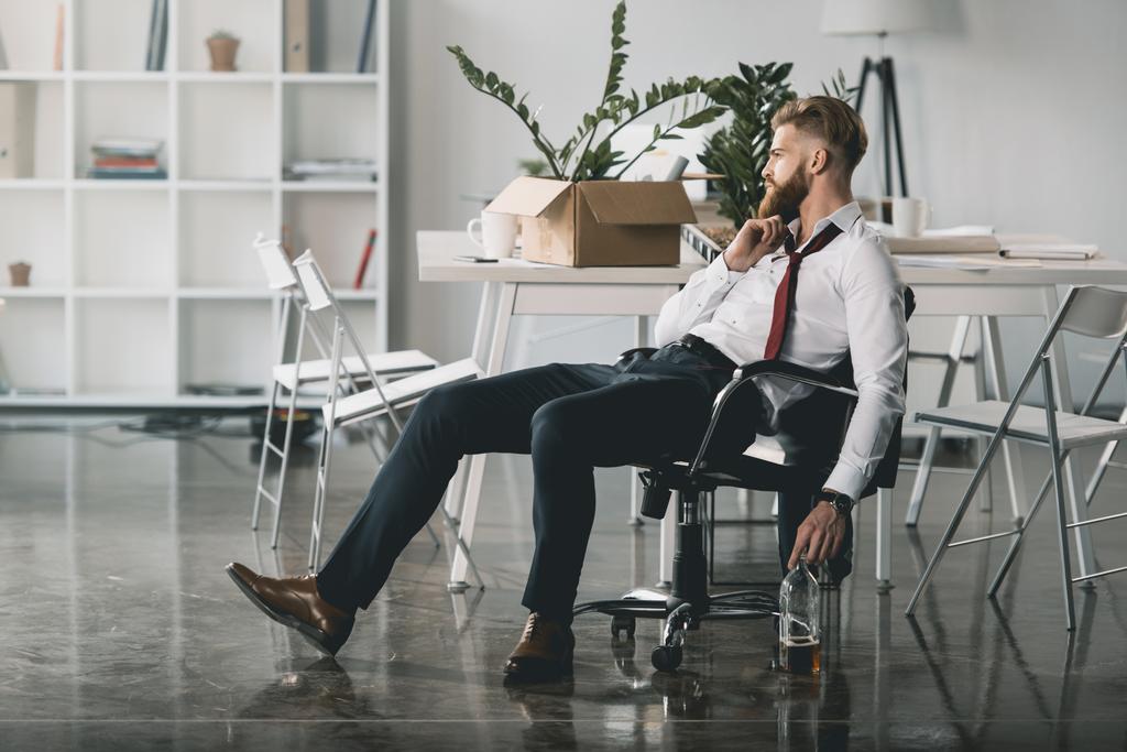 Drunk businessman in office  - Photo, Image