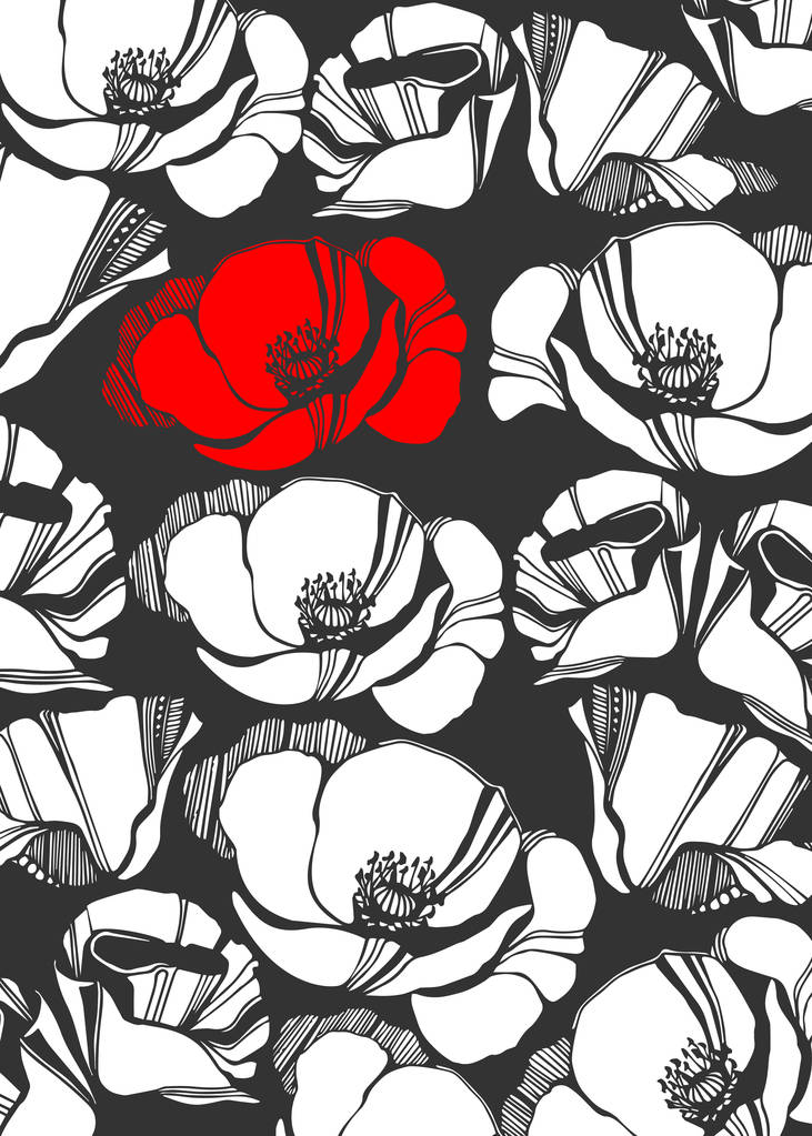 макова природа квітка векторний візерунок рослини
 - Вектор, зображення