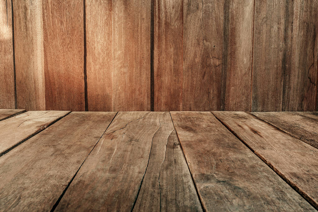 vintage plank wood wall and floor siding background - Photo, Image