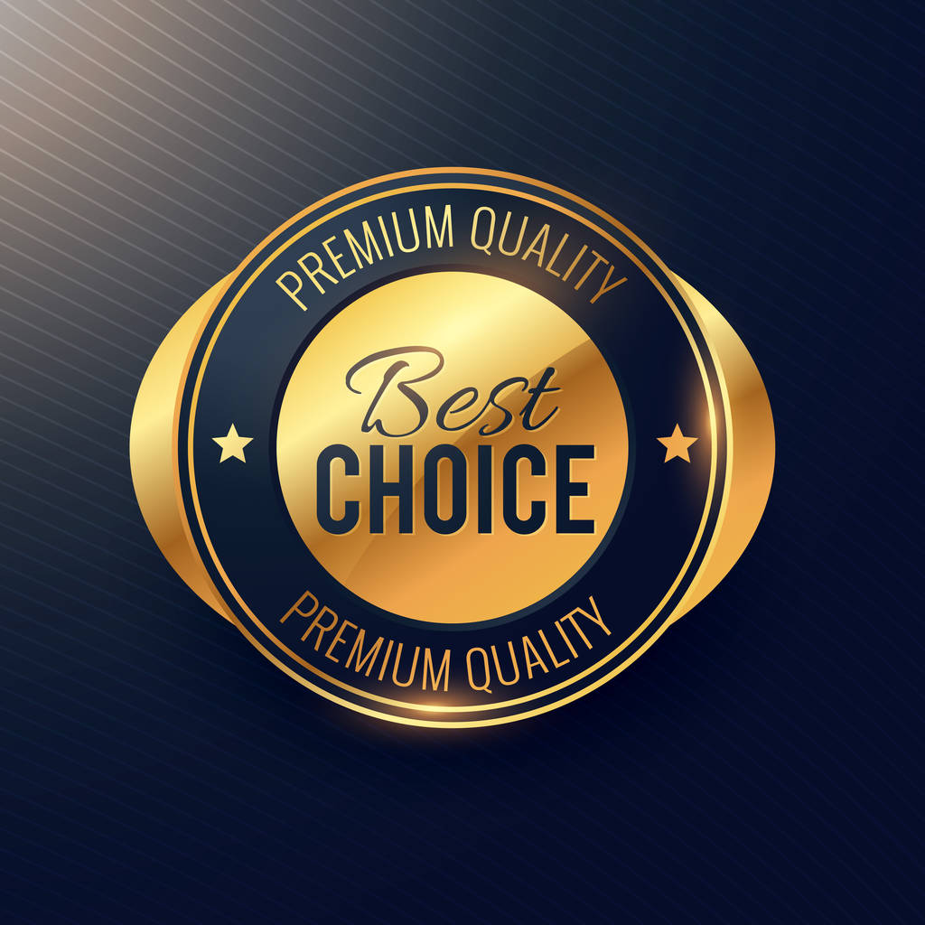 Best choice golden label and badge design for premium quality
 - Вектор,изображение
