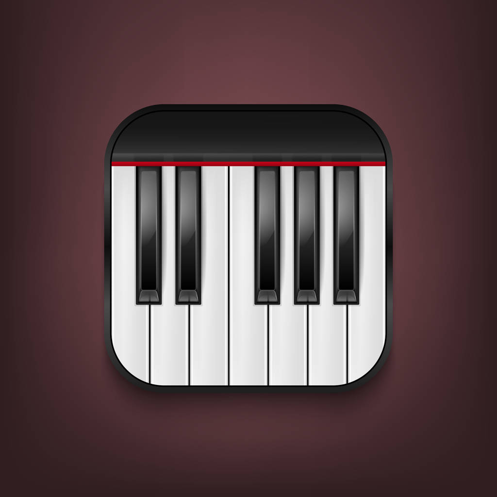 Vector fotorealistische piano toetsenbord pictogram. Ontwerpsjabloon in Eps10. - Vector, afbeelding