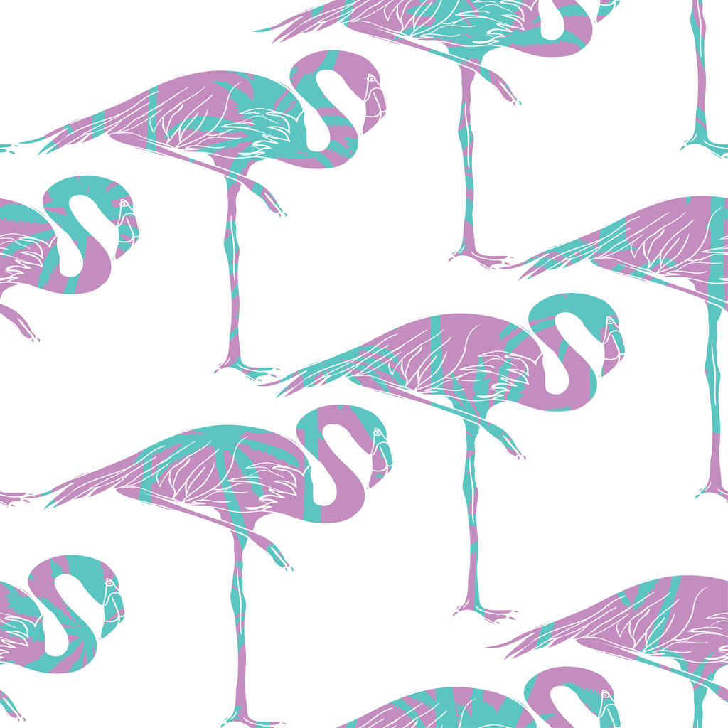 フラミンゴのシームレス パターン - ベクター画像